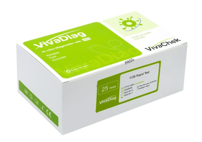 Okultní krvácení (FOB) test - VivaDiag - 25 kusov antigénové testy
