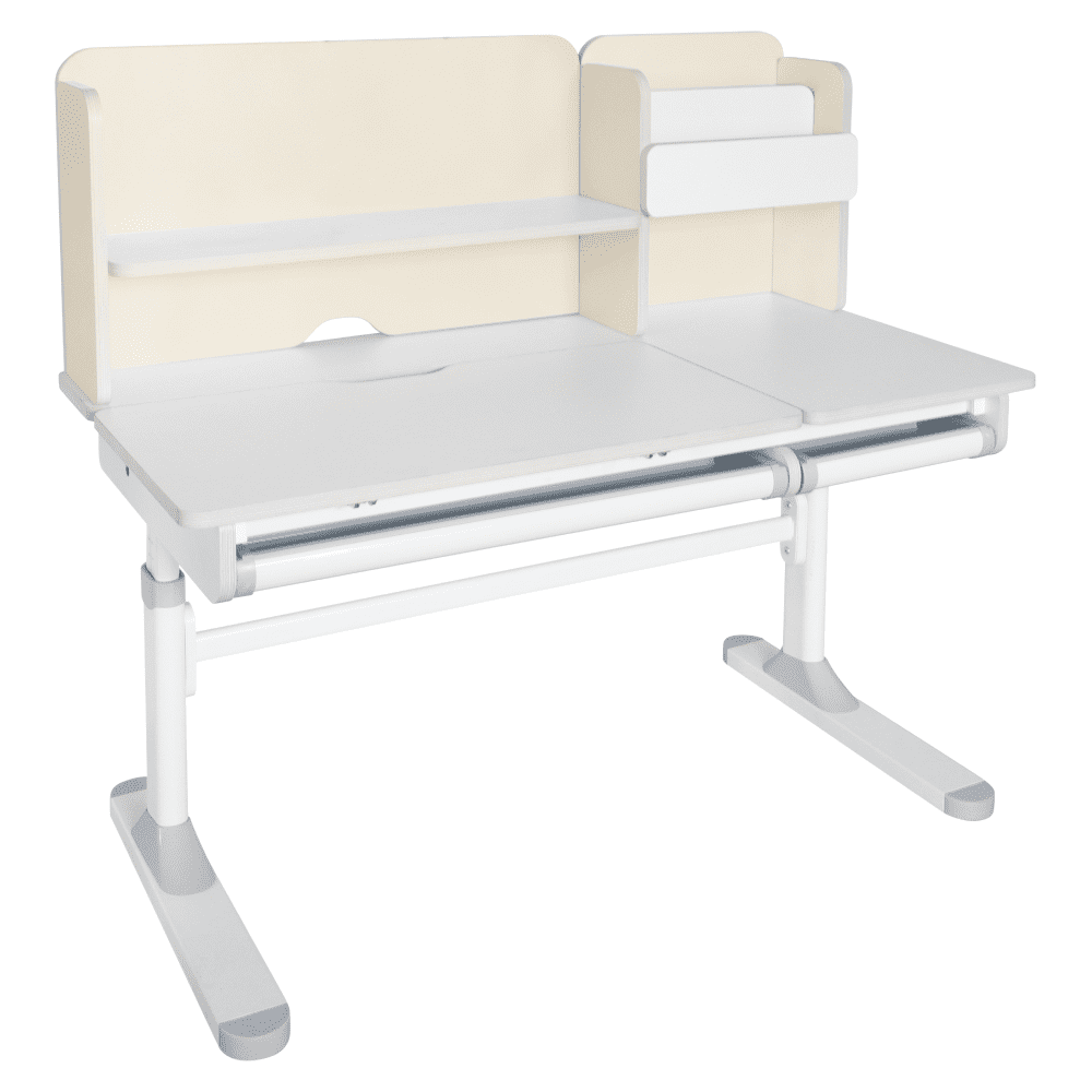 Rastúci písací stôl, natural/biela, LEDIN