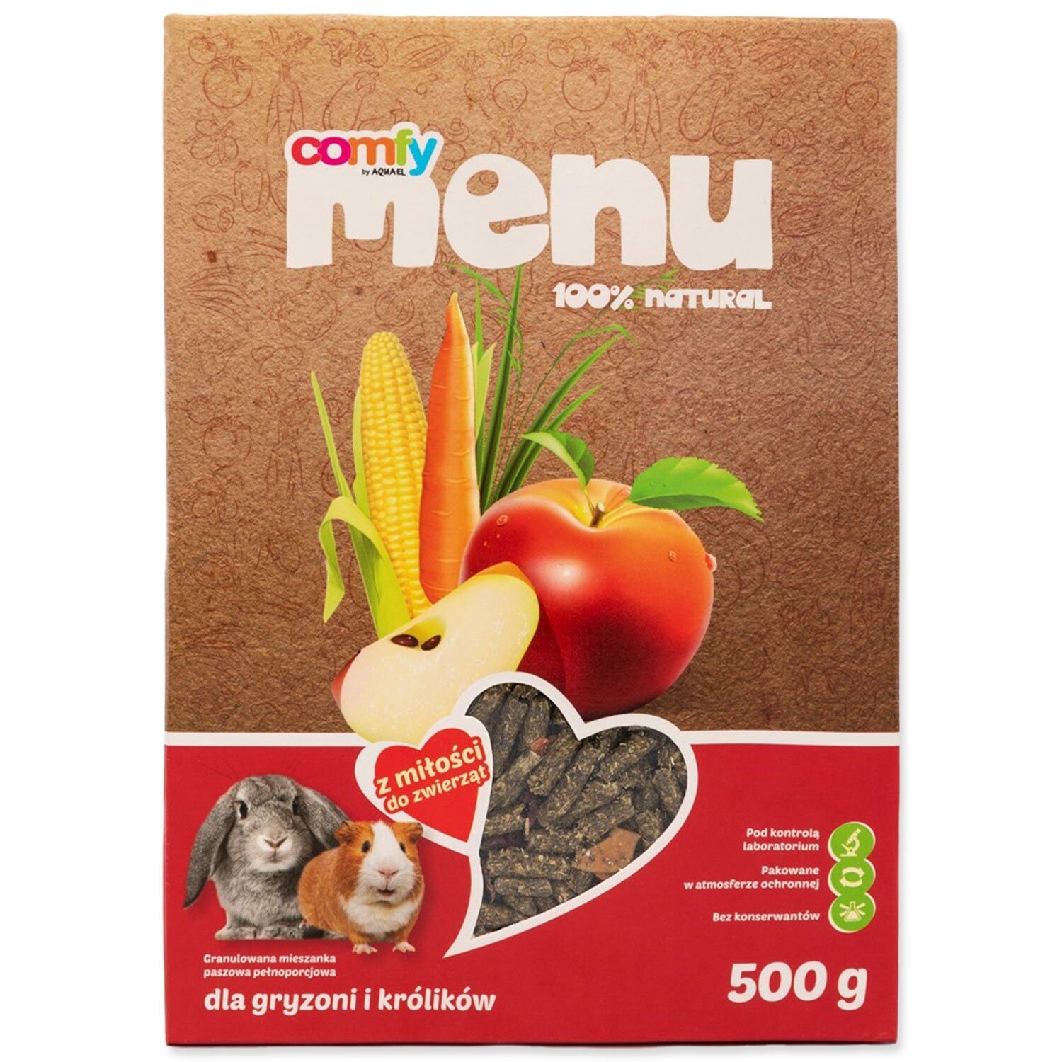 COMF Krmivo MENU hlodavce a králik, pelety 500g