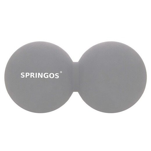 Lakrosová masážna loptička dvojitá 6,5 cm - siva