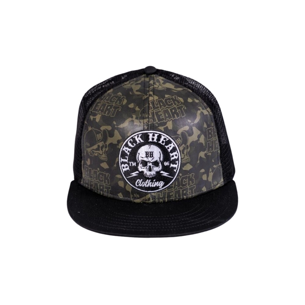 BLACK HEART Bastard Skull Trucker khaki-čierna
