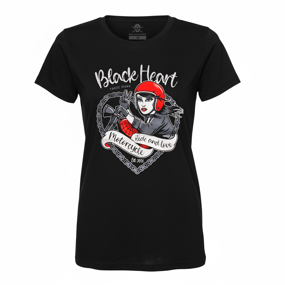 BLACK HEART Bike Girl čierna - S