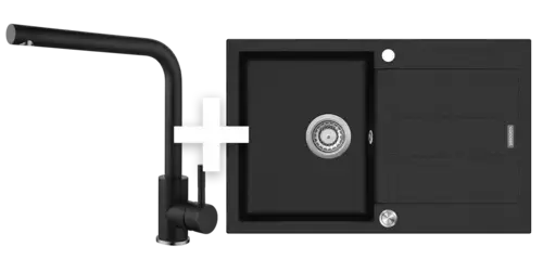 CONCEPT SET DREZ GRANITOVÝ S ODKAPOM DG10C45BC + BATÉRIA DREZOVÁ GRANIT BDG4227BC