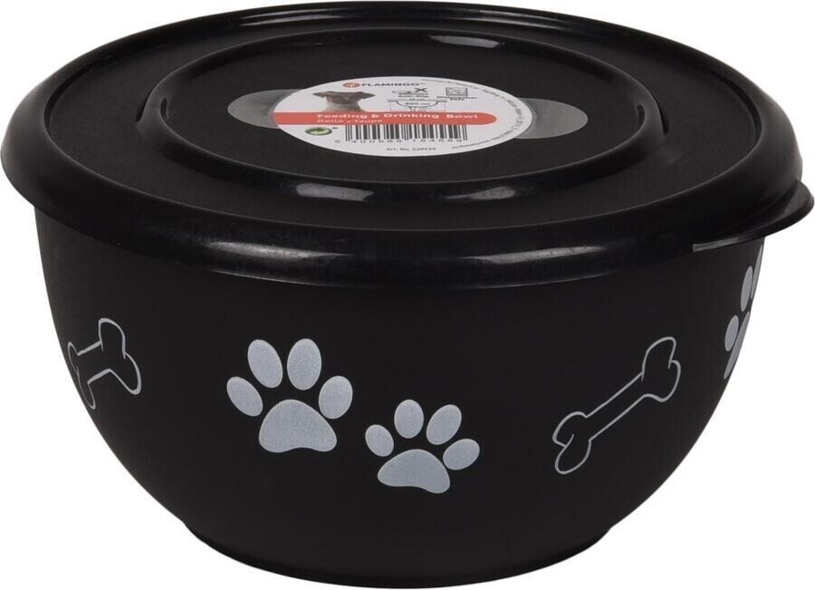 Flamingo Kena Miska pro psy s víkem Černá/stříbrná
