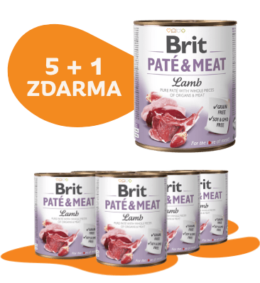5 + 1 ZDARMA Brit Paté & Meat Lamb 800g