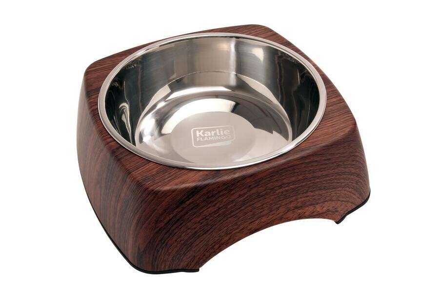 Miska nerez v dřevěném stojánku palisandr 1,4l