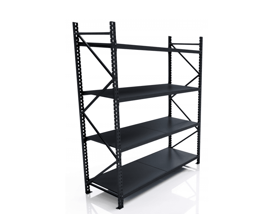 Priemyselný regál celokovový antracitový 250x180x80 4 police - Štartovací segment