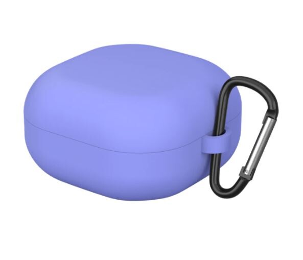 Silikónové púzdro pre Samsung Galaxy Buds 2, Live a Pro s karabínou - Sivo modrá