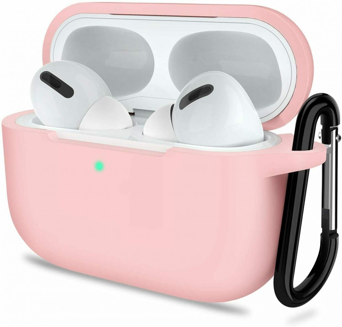 Silikónové púzdro pre Airpods 3 s karabínou - Ružová