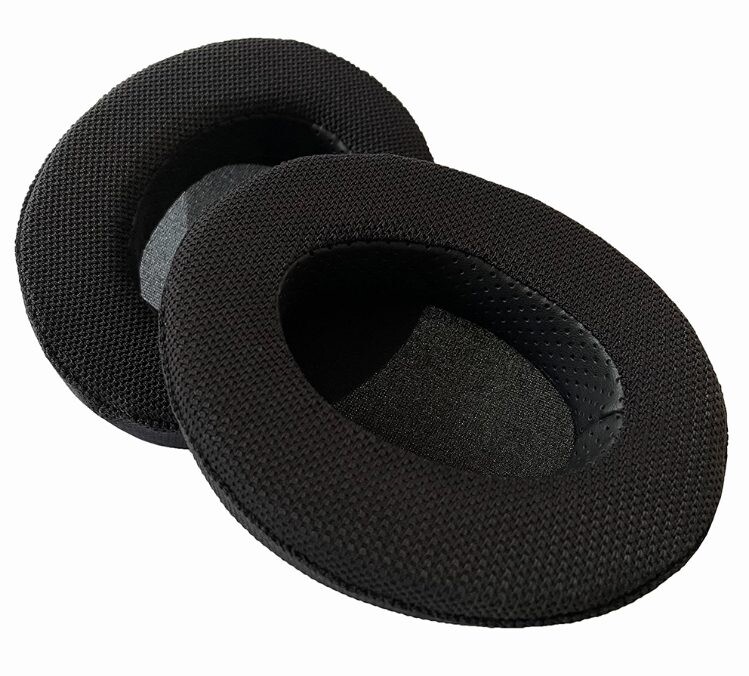 Sieťované textilné náušníky pre slúchadlá Audio Technica - čierne, ATH-M50X, M50XBT, M40X, M30X, M20X, M70X, MSR7