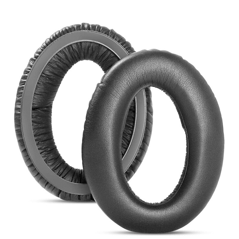 Náhradné náušníky pre slúchadlá Sennheiser PXC450, PXC350, PC350, HD380, HD380 Pro, HME95, HMEC250 - čierne, kožené