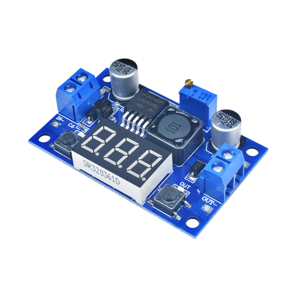 LM2596 Buck Step-down napájací modul - LED voltmeter, DC 4,0 ~ 40 1,3 - 37V