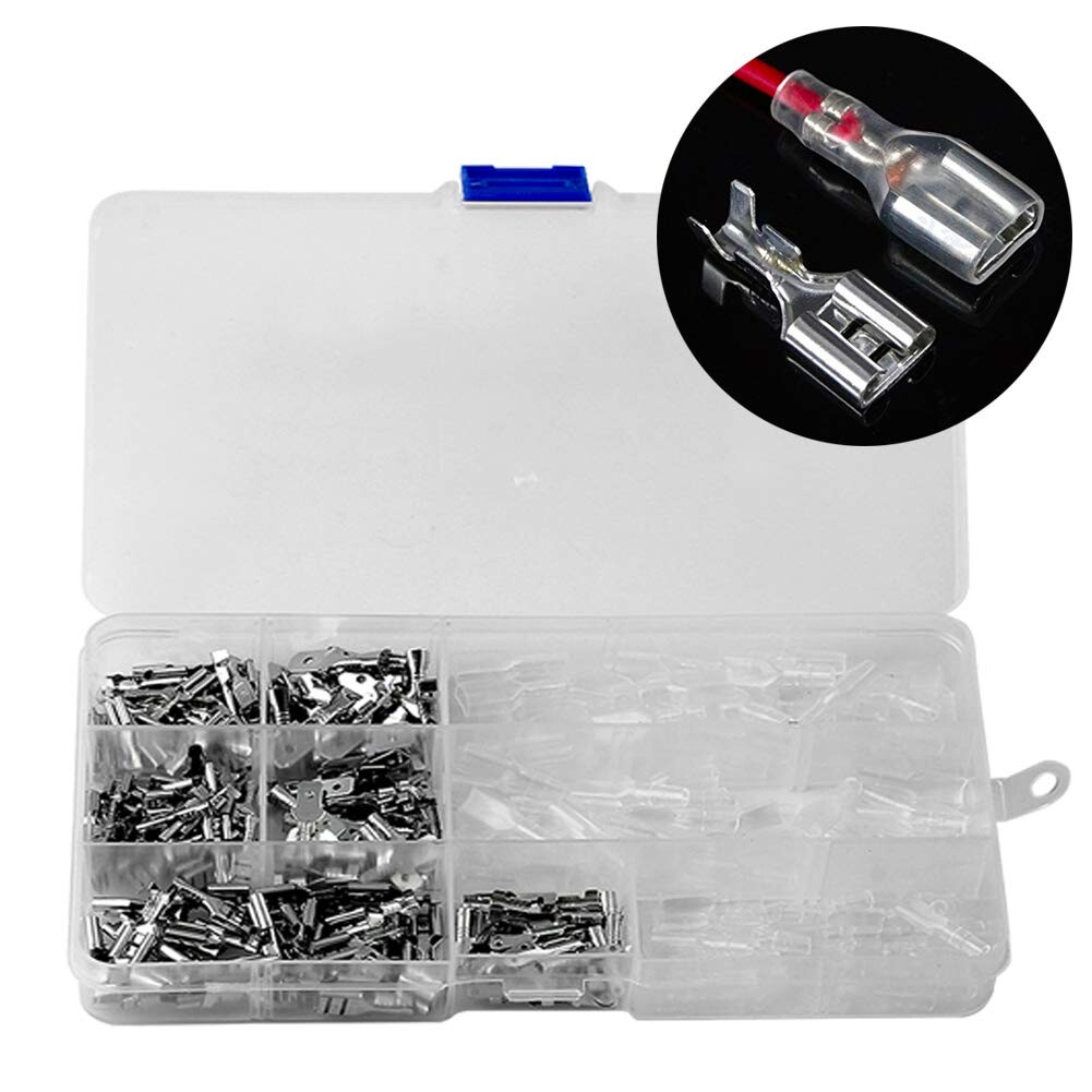 Súprava faston konektorov 6,3 mm s krytkami - 200 kusov