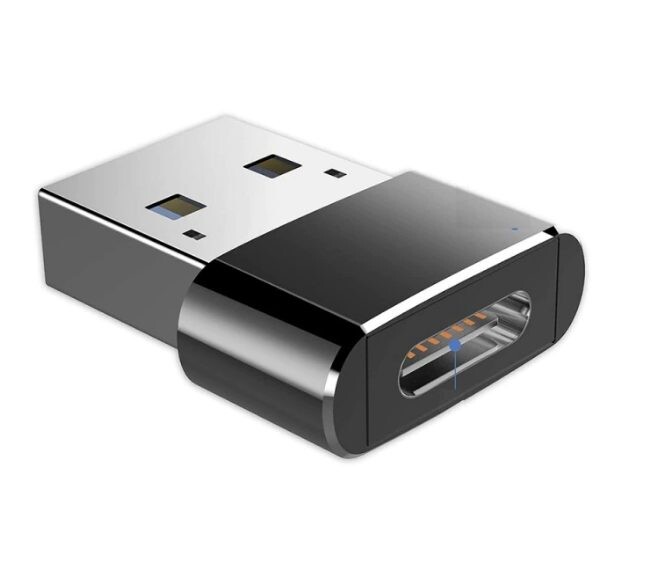Redukcia USB 2.0 (M) na USB-C (F) OTG - Čierna