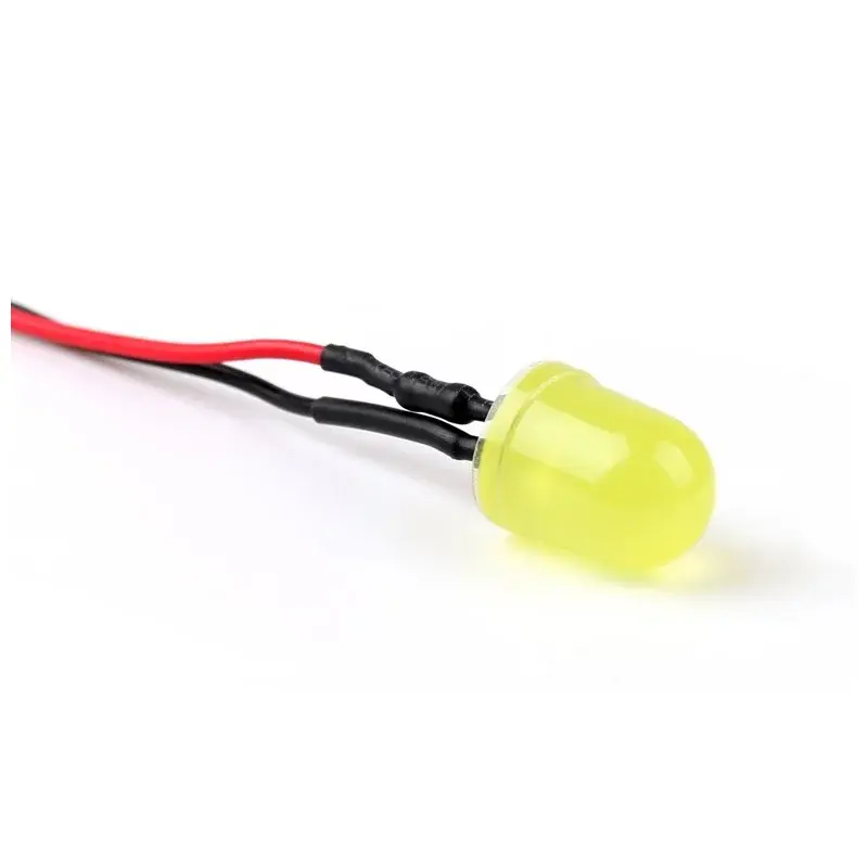 12V LED Dióda 10mm, Žltá difúzna