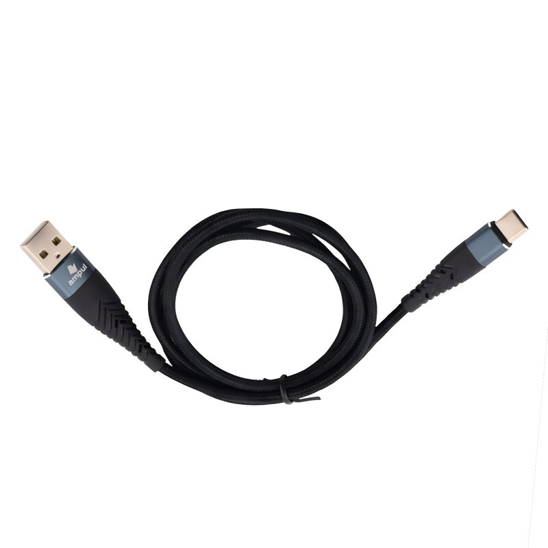 Nabíjací a dátový kábel, Typ-C, čierny, 2 m