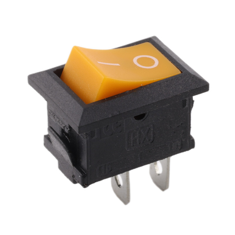 Kolískový vypínač obdĺžnikový KCD1-101, žltý 250V/6A