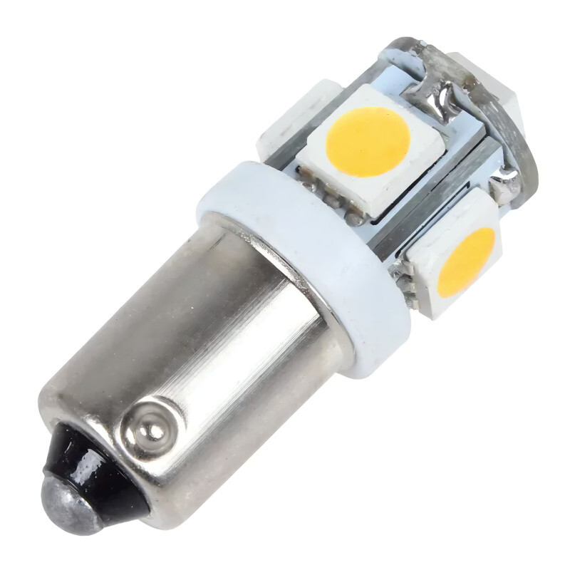 BAX9S, LED 5x 5050 SMD, 6V - Teplá biela