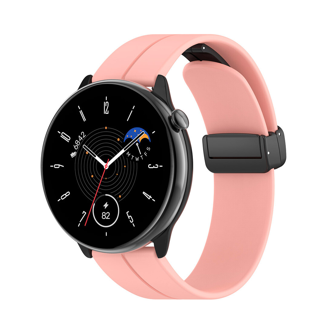 Jednofarebný remienok s prackou na smart hodinky 22mm Veľkosť: 22mm, Farba: Ružová