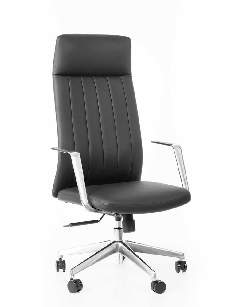 Kancelárske otočné kreslo MAART - koža, čierna
