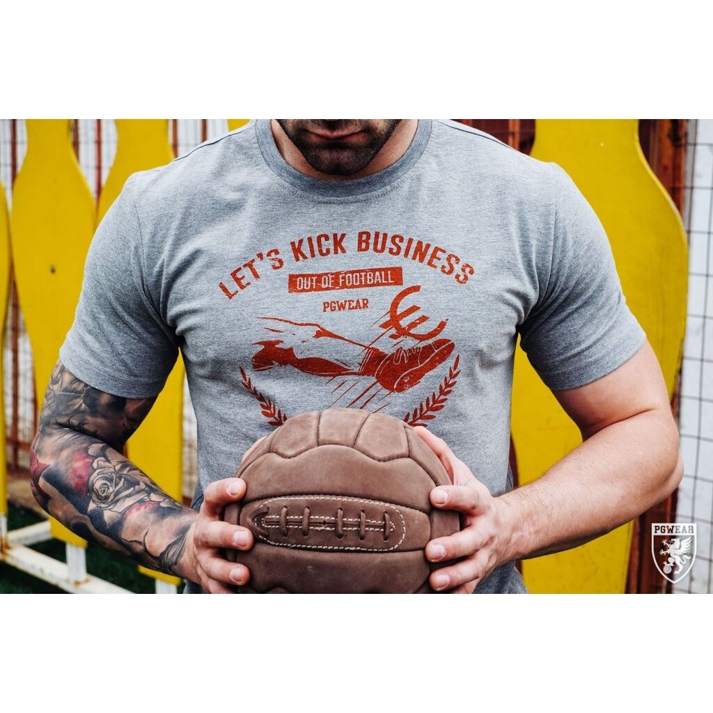 Tričko PGwear Lets Kick - sivé, 3XL