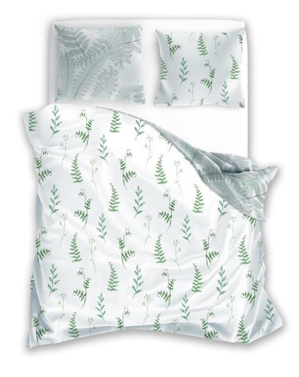 Bavlněné povlečení Letní sen 023 140x200 cm + 70x90 cm bílé/šedé