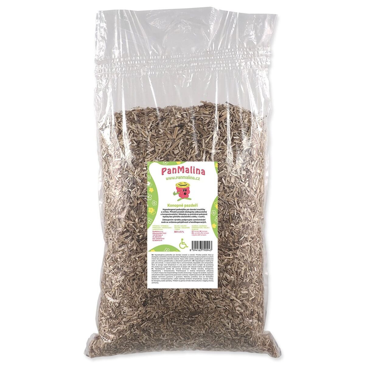 Podestýlka PanMalina  z konopného pazdeří 50l