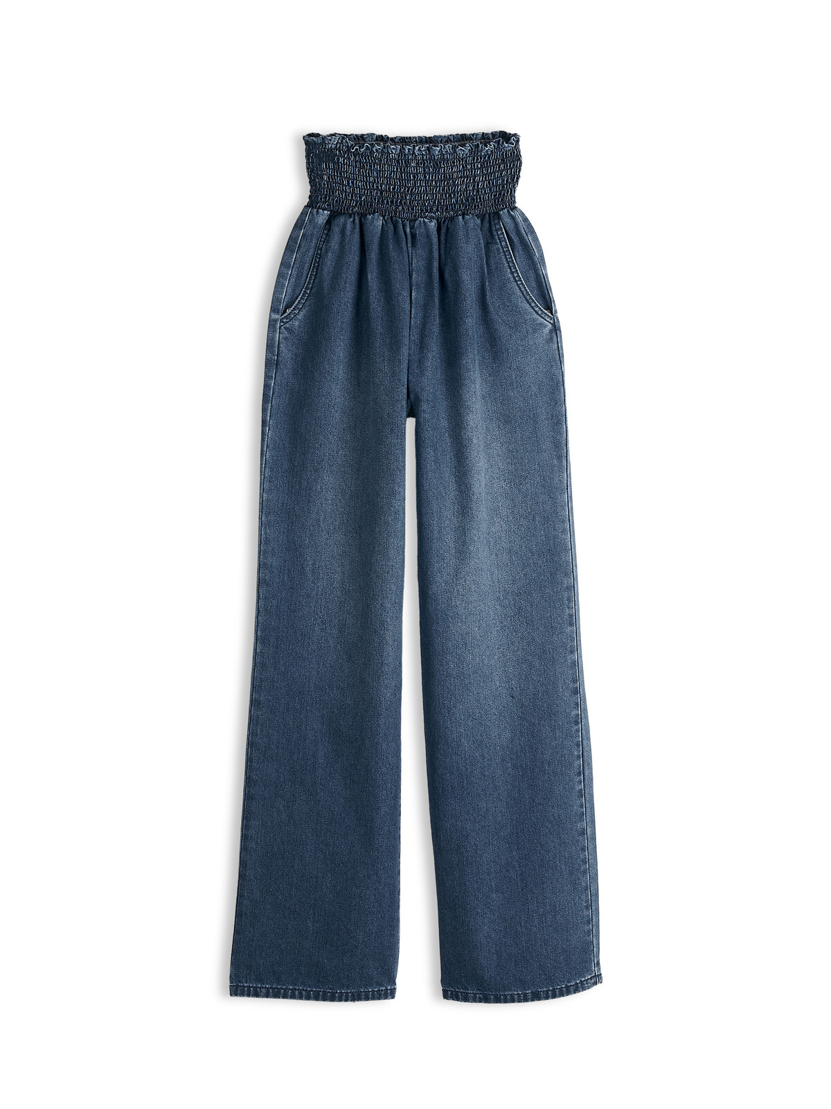 GATE Džínsy s gumičkou v páse wide leg