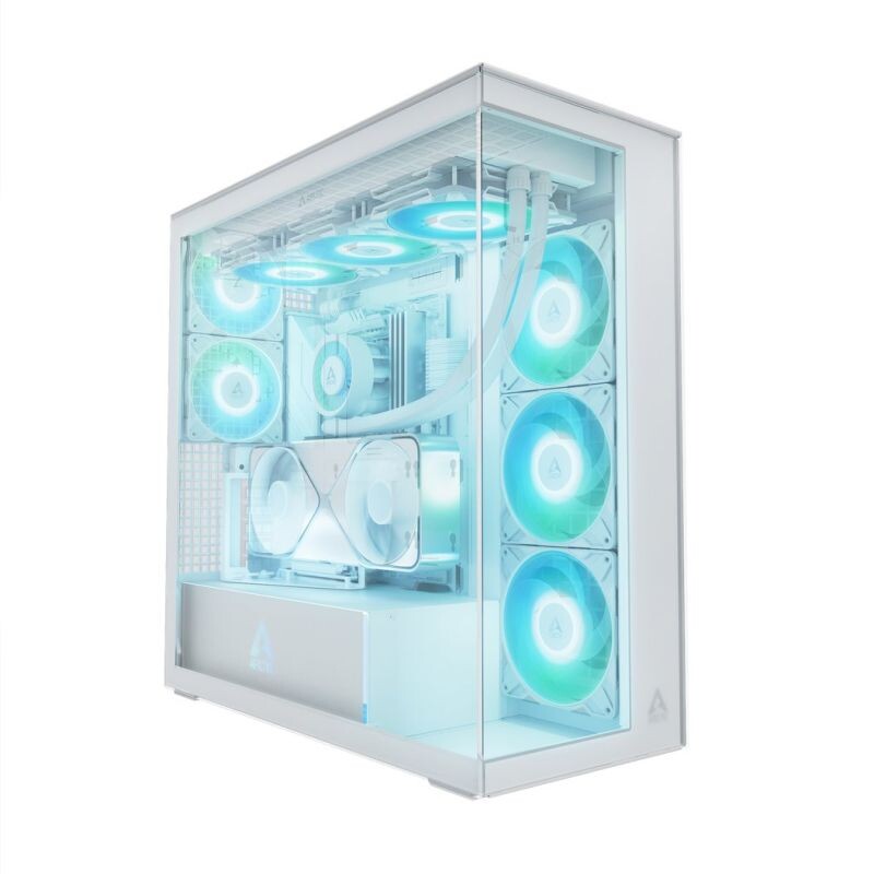 ARCTIC Premium PC Case Xtender VG (White), Vertical GPU Mounting, E-ATX ACPCC00017A