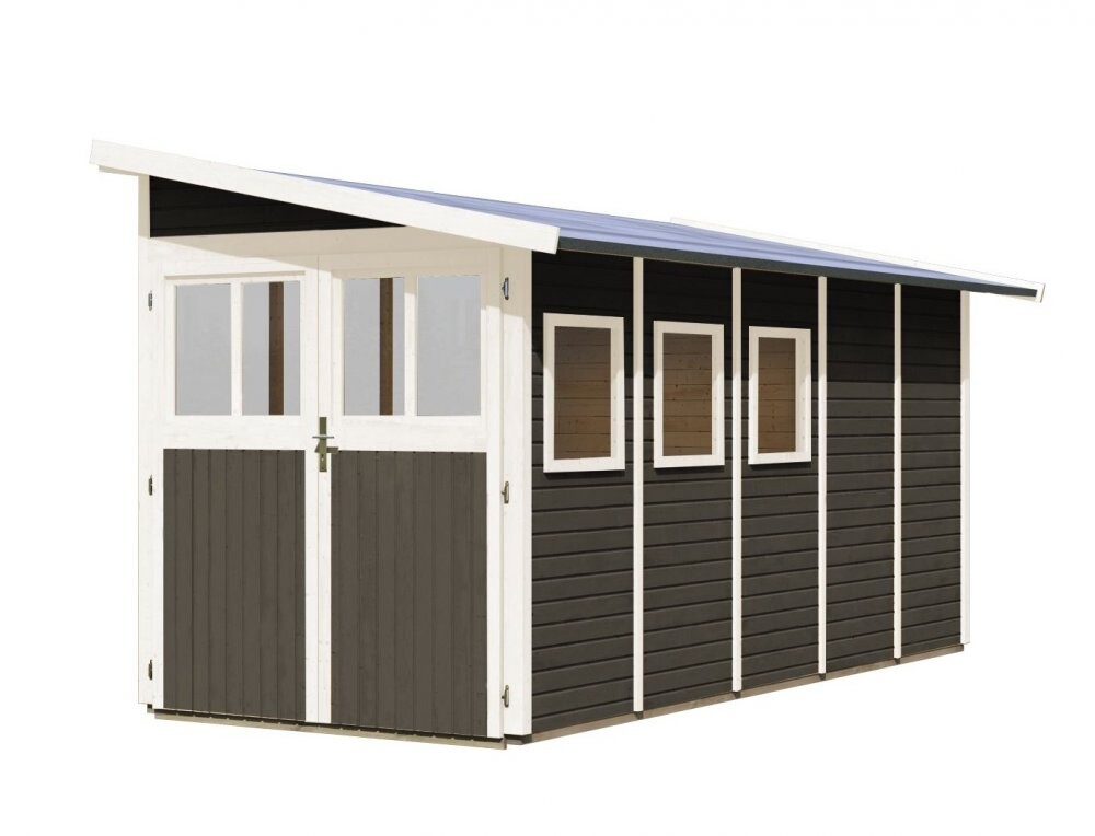 Drevený záhradný domček WANDLITZ 181x442 cm Lanitplast