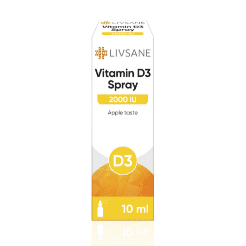 LIVSANE Vitamín D3 2000 IU sprej s príchuťou jablka 10 ml