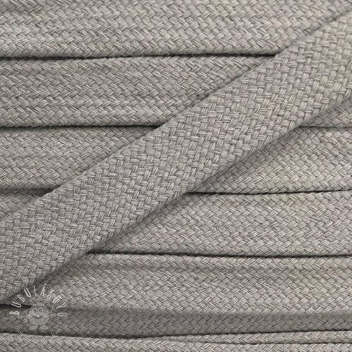 Bavlnená šnúra plochá 13 mm sivá bledá