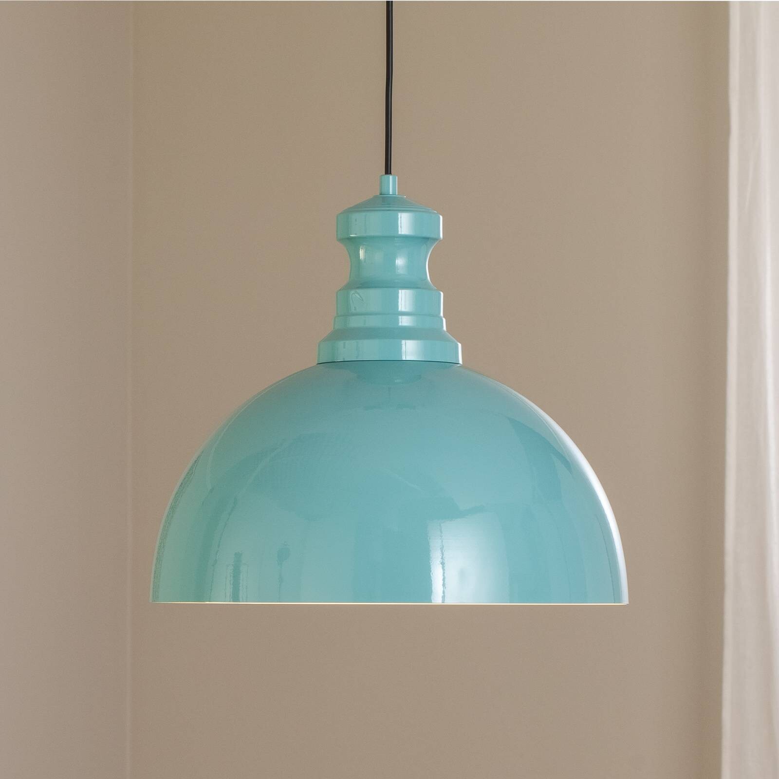 Závesné svietidlo Kure, tyrkysové, kov, Ø 40 cm E27