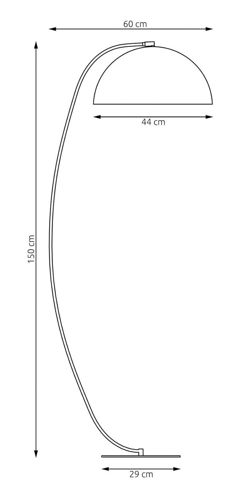 Stojacia lampa Arcos, biela, výška 150 cm, kov