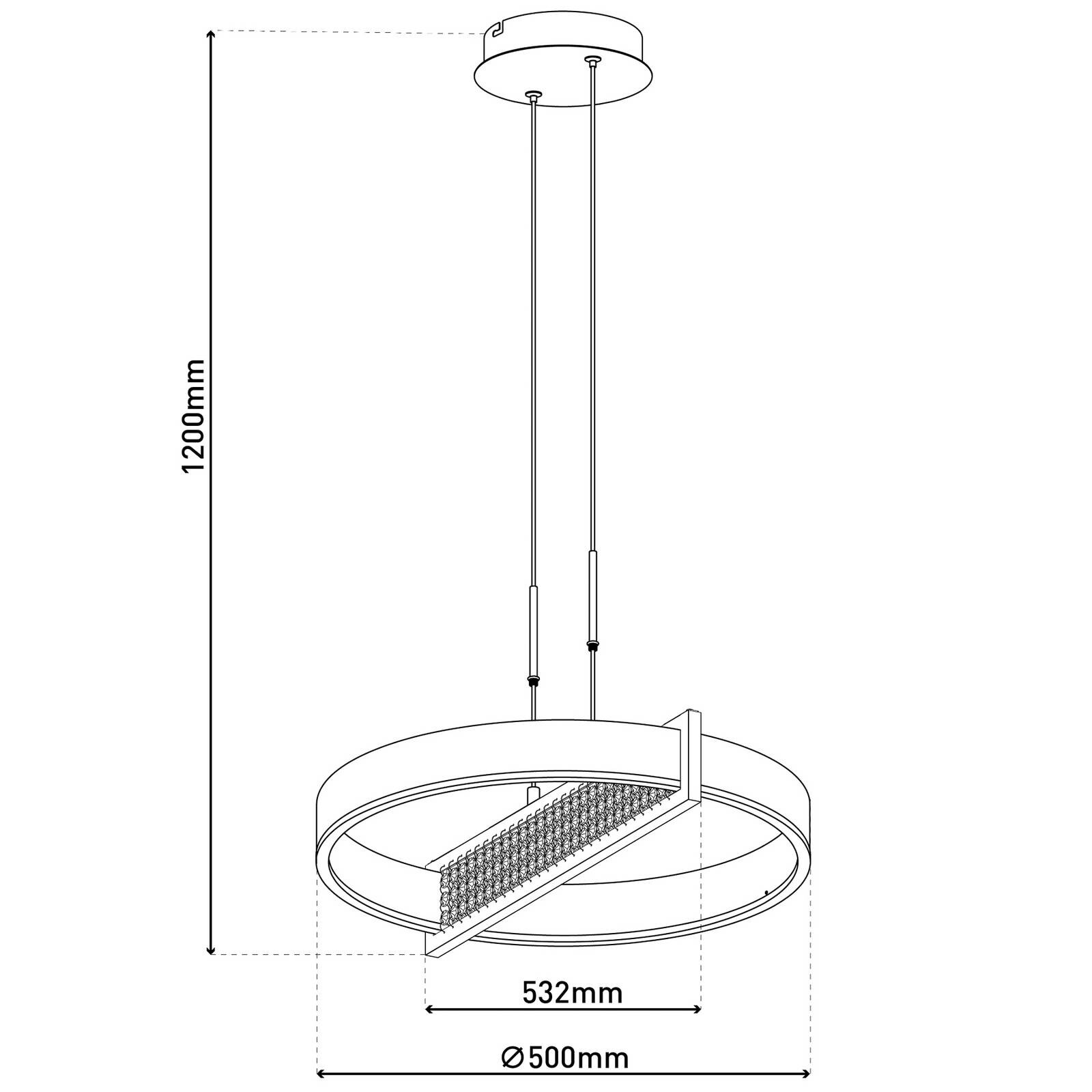LED závesné svietidlo Yvaris, strieborné, CCT, diaľkové ovládanie