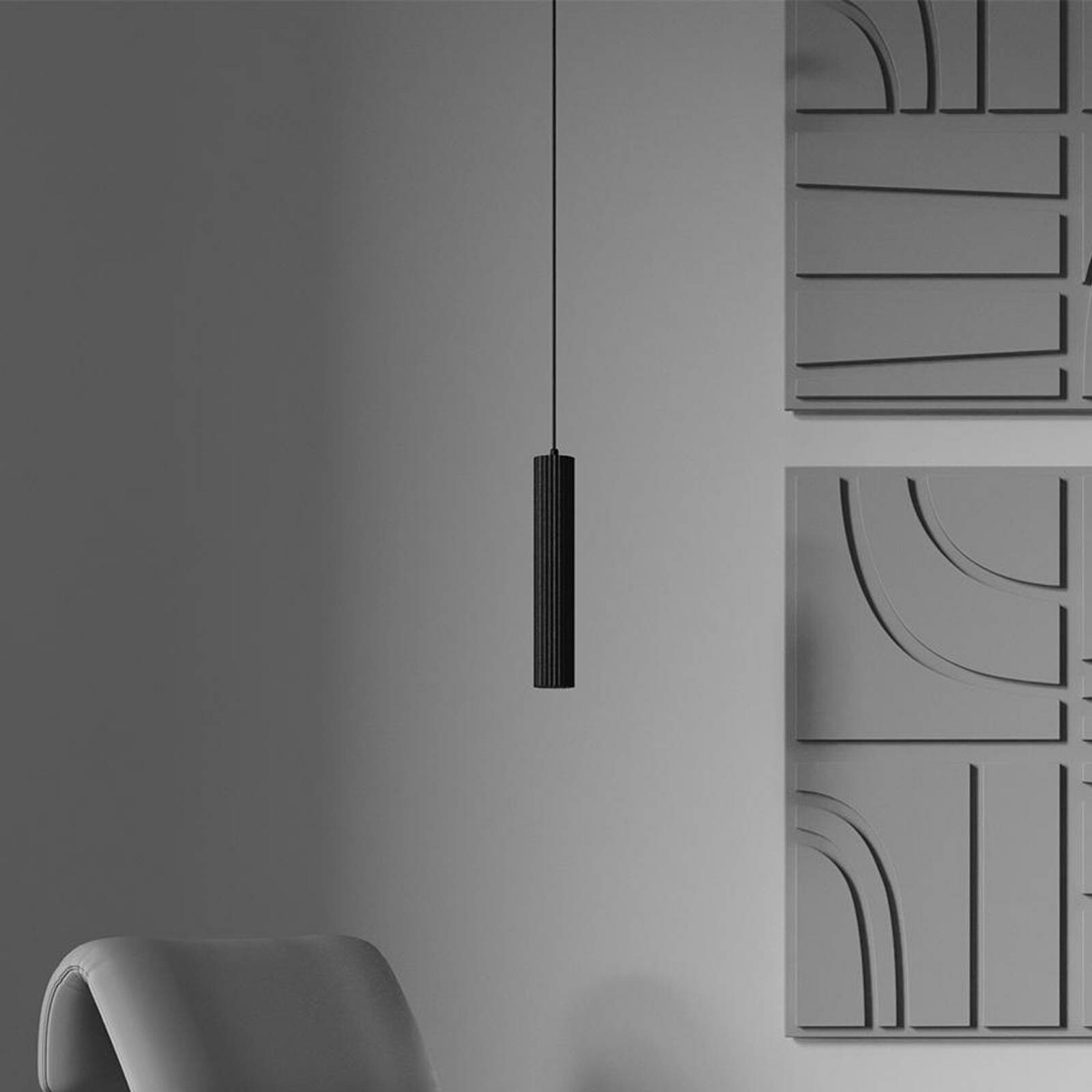 Závesné svietidlo Calipso, čierne, Ø 5,6 cm, kov, GU10