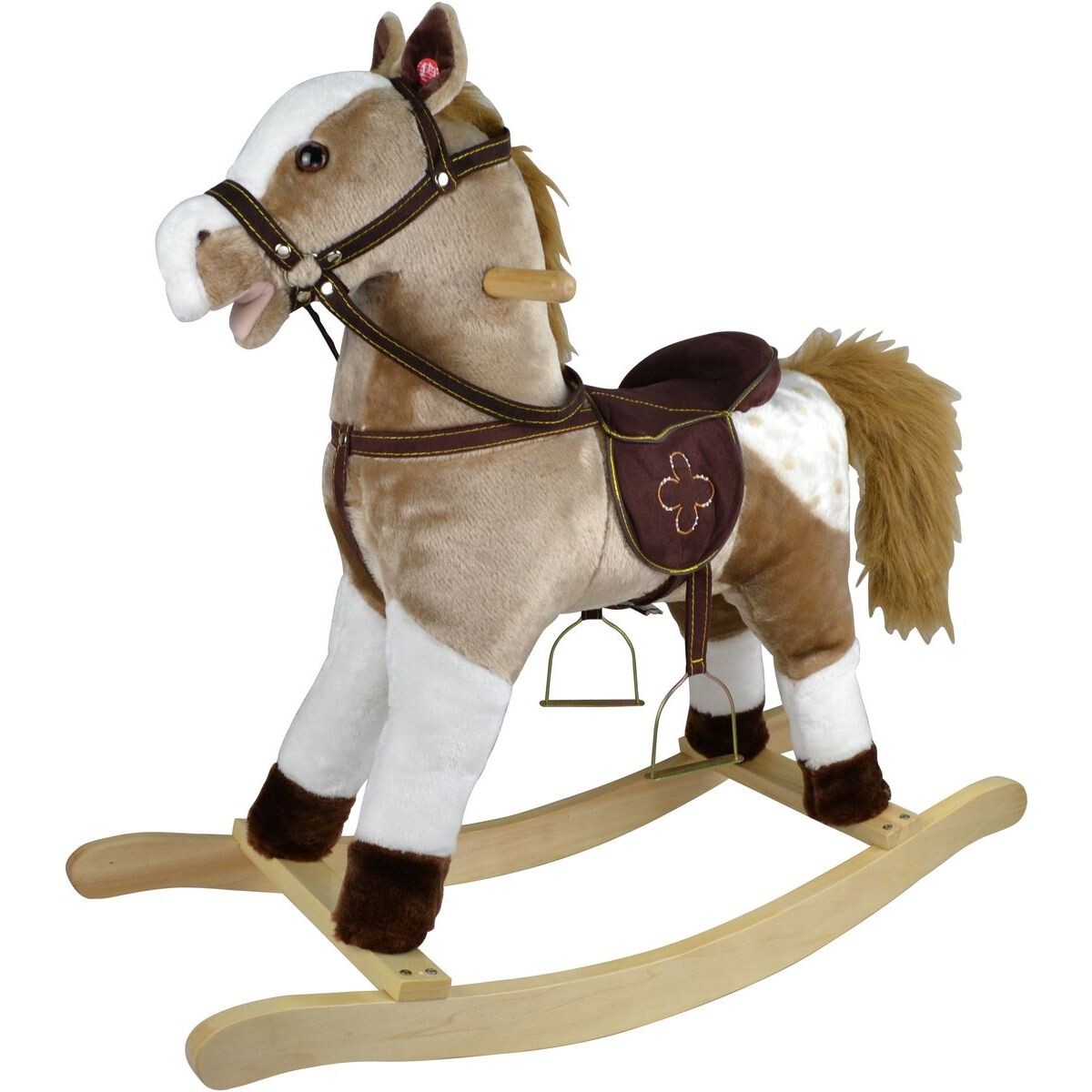 Teddies Kôň hojdací svetlo hnedý plyš 71cm