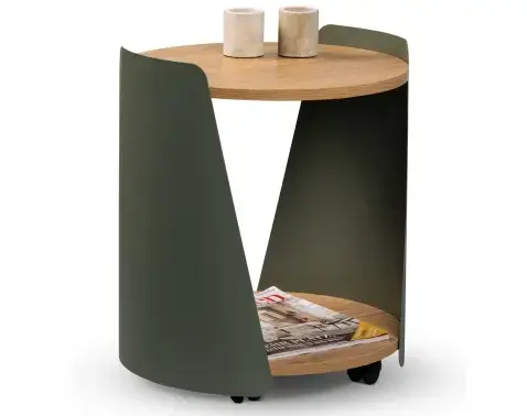 Odkladací stolík Sandro 2, dub/šalviovo zelený%