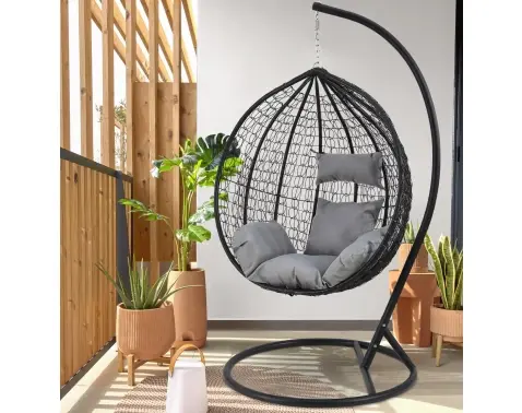 Závesné kreslo Izeda, čierne%