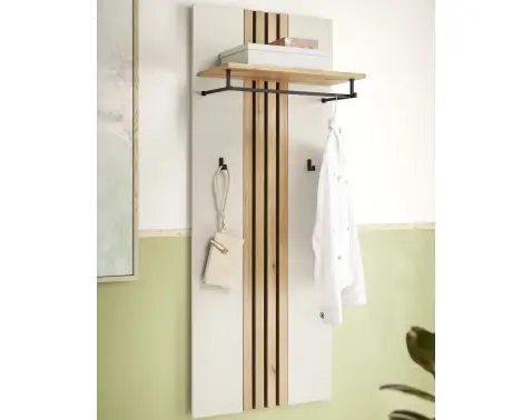 Šatníkový panel s poličkou Lima, béžový kašmír/dub evoke%