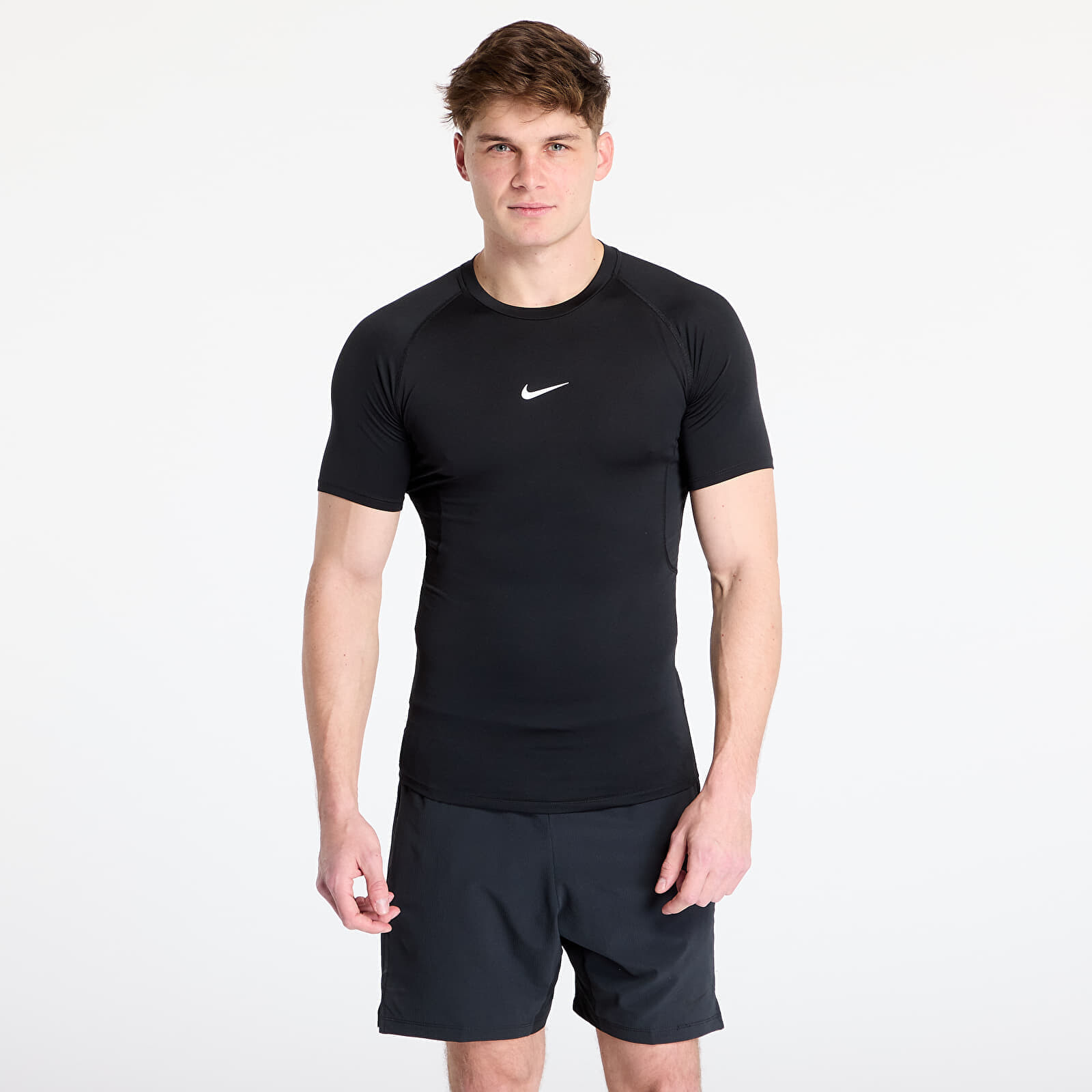 Tričko Nike Pro Men's Dri-FIT Tight Short-Sleeve Fitness Top Black/ White L