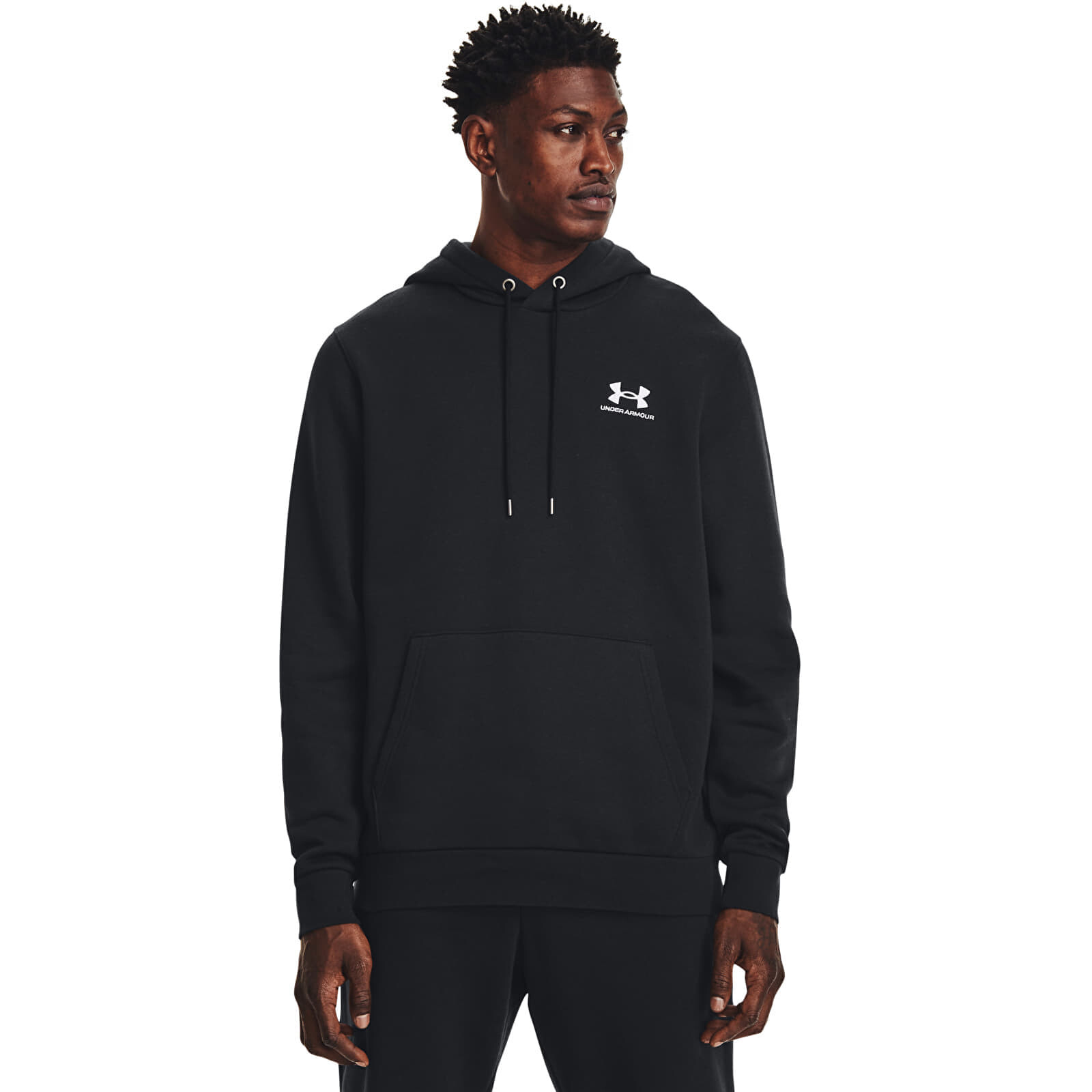 Mikina Under Armour Essential Fleece Hoodie Black/ White M