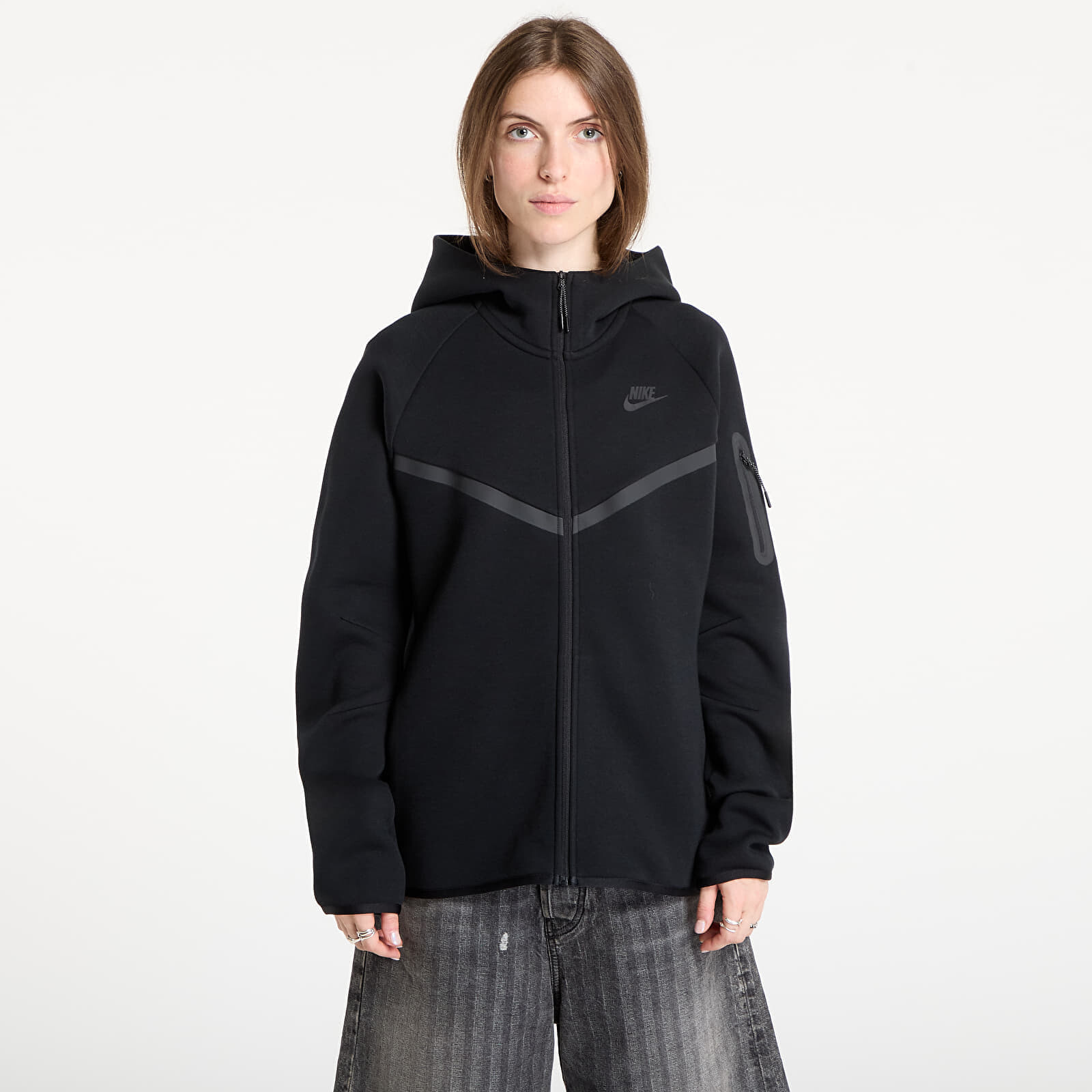 Mikina Nike Sportswear Tech Fleece Windrunner Women's Full-Zip Hoodie Black/ Black XS