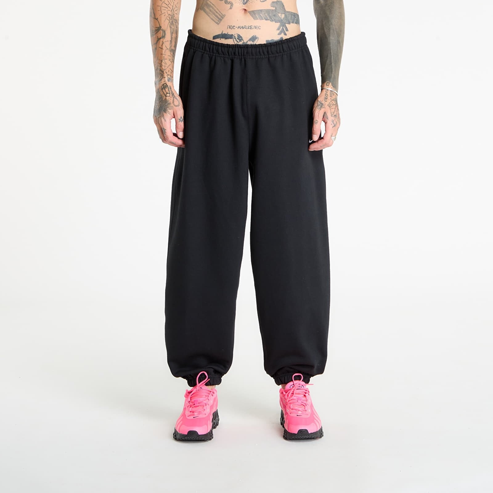 Tepláky Nike Solo Swoosh Men's Cuffed Fleece Pants Black/ Black/ White M