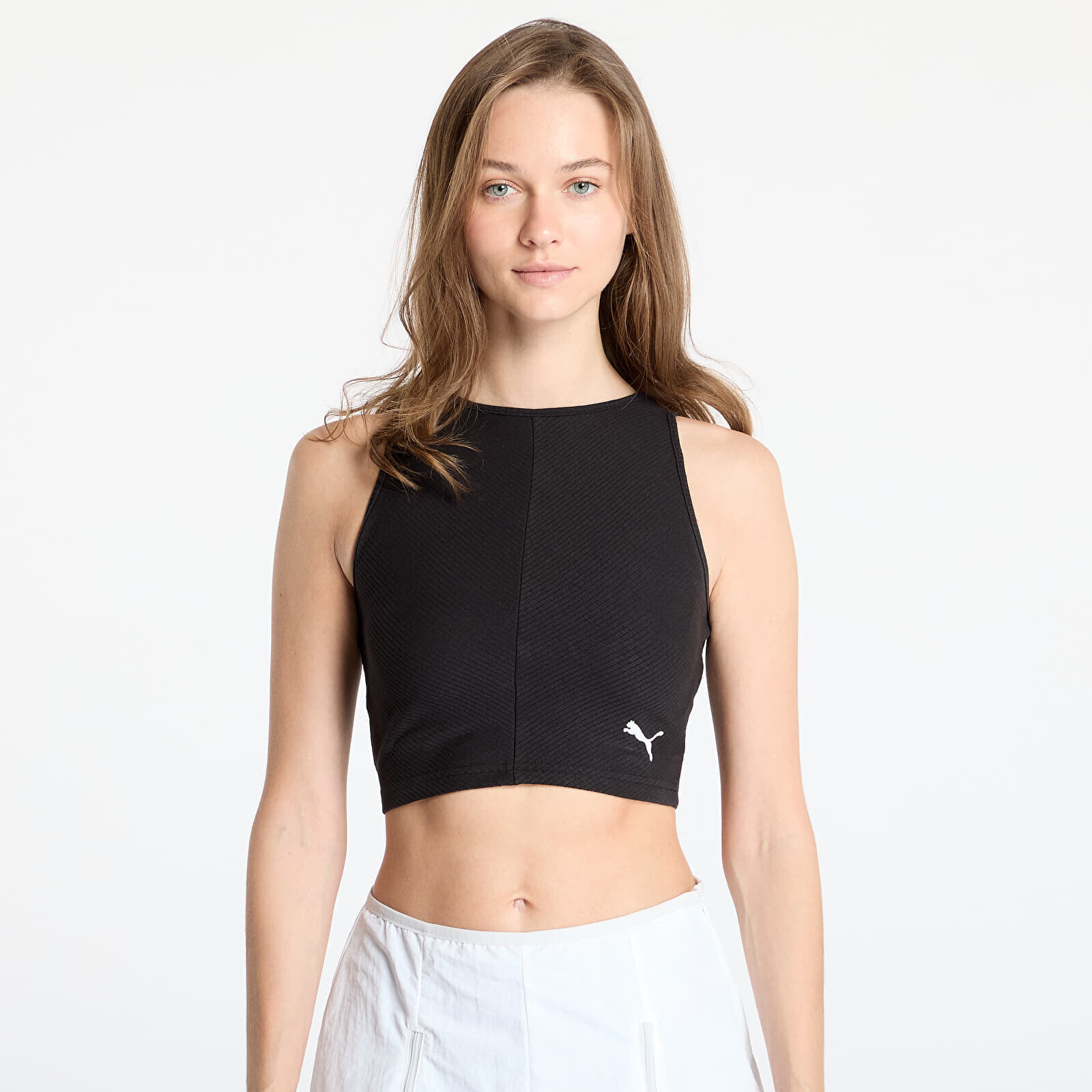 Puma Wardrobe Essentials Ribbed Crop Top PUMA Black S