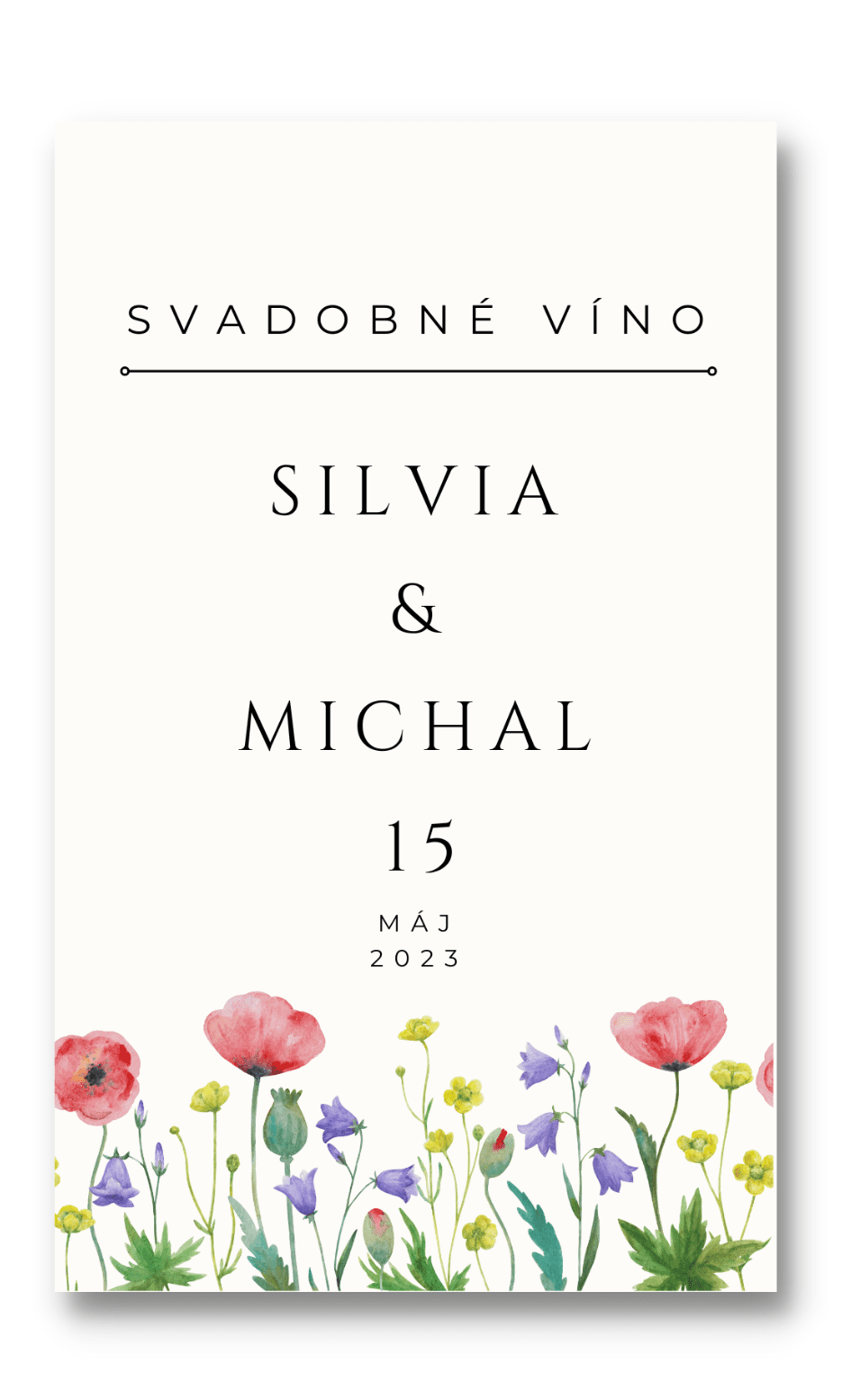 Personal Etiketa na fľašu - Lúčne kvety Zvoľte množstvo: od 15 do 30 ks