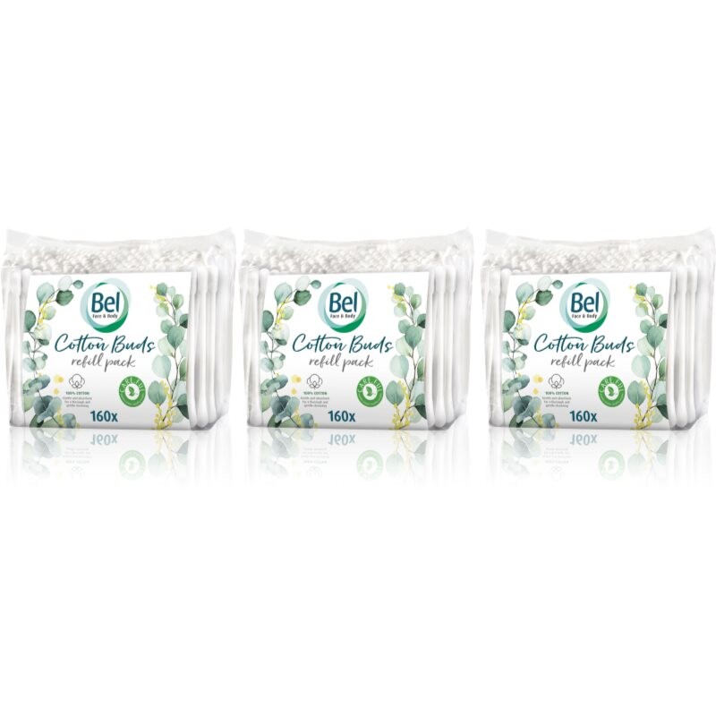 Bel Face & Body Cotton Buds vatové tyčinky výhodné balenie 3x160 ks