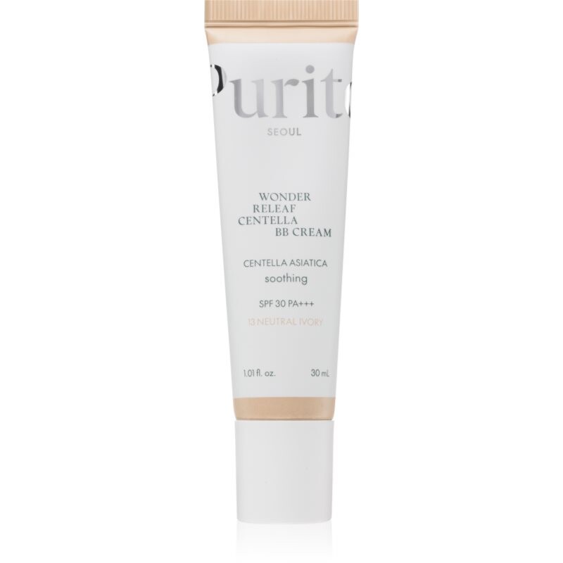 Purito Wonder Releaf Centella BB Cream rozjasňujúci BB krém s upokojujúcim účinkom odtieň 13 Neutral Ivory 30 ml