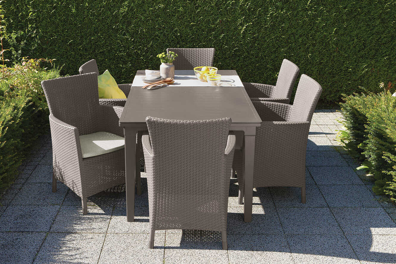 Elvisia Záhradný set RORY 6 + 1 | cappuccino