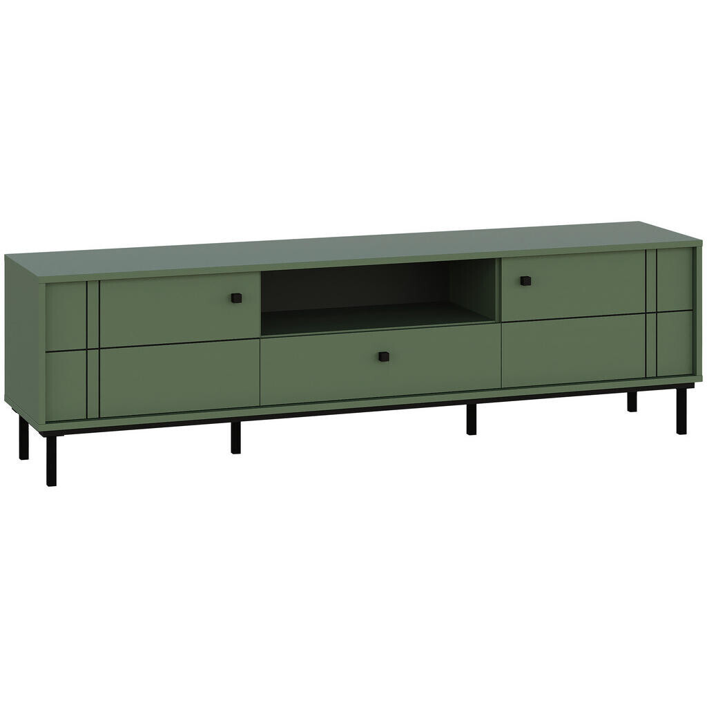 Carryhome NÍZKA KOMODA, zelená, 170/49,2/37 cm